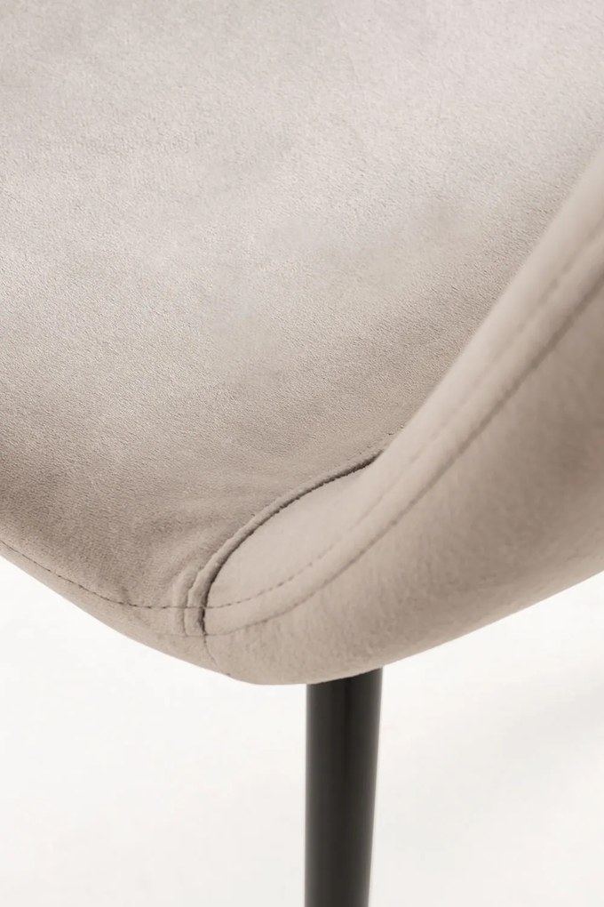 Zestaw 4 Krzese Teok Black Aksamitne