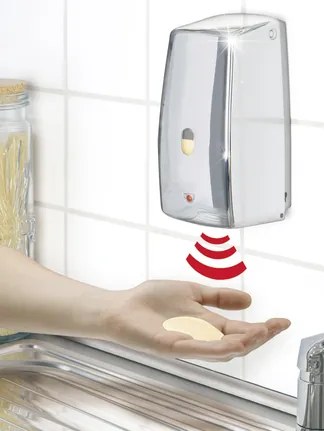 Bezdotykowy dozownik do mydła TREVISO CHROME na podczerwień - 650 ml, WENKO