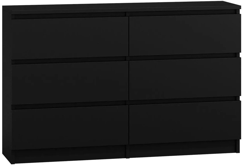 Duża czarna komoda z szufladami 140 cm K2-L07