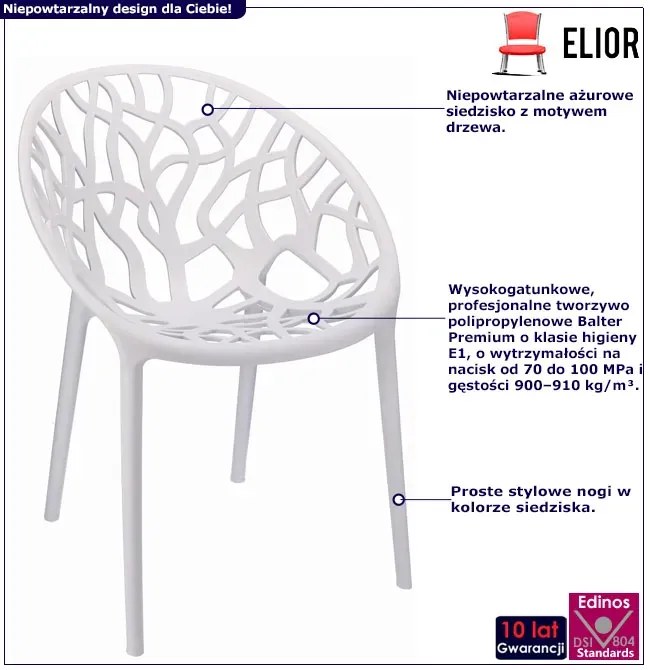 Białe ażurowe krzesło nowoczesne G4-D02