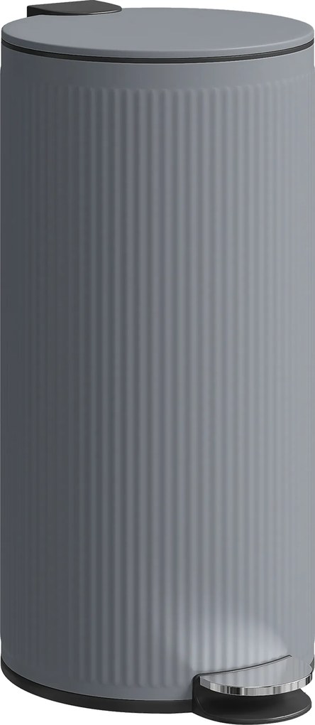 HOMCOM Kosz na śmieci 30 l z pedałem i miękką pokrywą, wkład metalowy, czarny, 36 x 30 x 60,5 cm