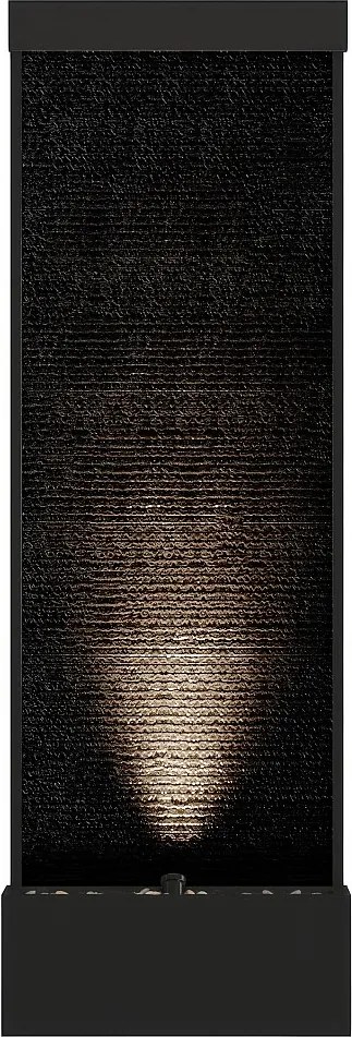 Fontanna zewnętrzna ze stali nierdzewnej i szkła z oświetleniem LED – wys. 120 cm – Czarny – BULBIE