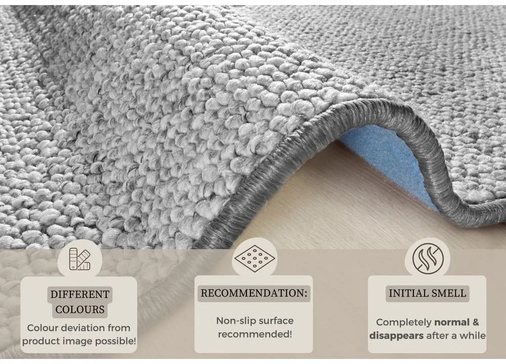 Szary chodnik 80x200 cm Wolly – BT Carpet