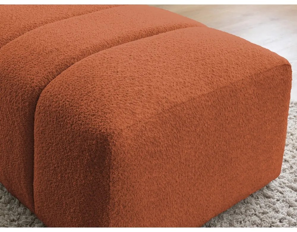 Podnóżek z materiału bouclé w kolorze terakoty Annecy – Bobochic Paris