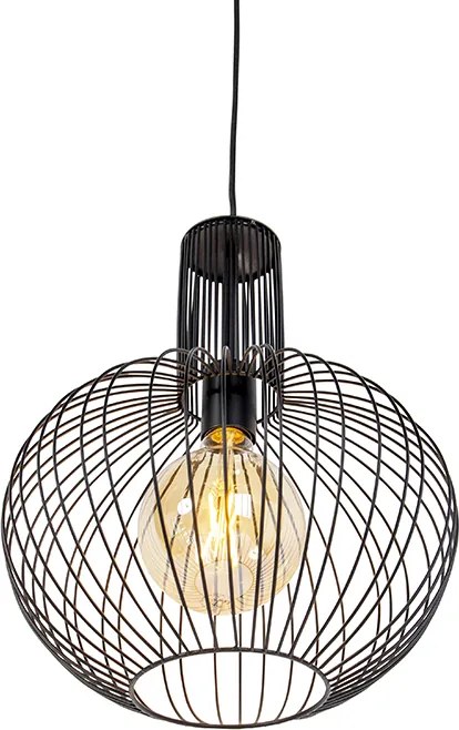 Designerska lampa wisząca czarna - Wire Bake