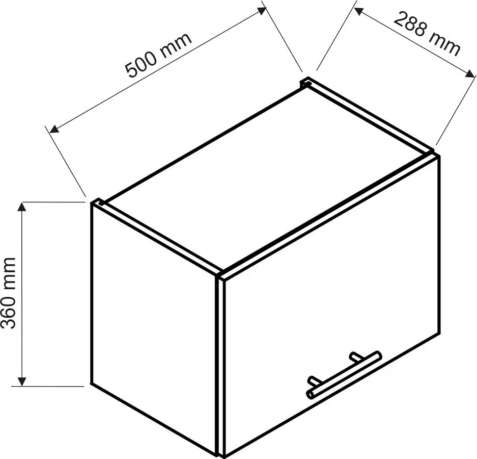 Biała szafka okapowa do kuchni 50 cm P1-Z52