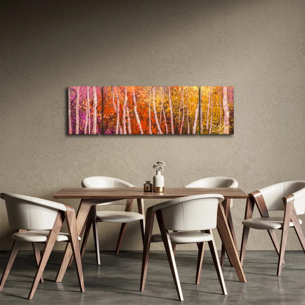 Obraz kolorowego lasu (170x50 cm)