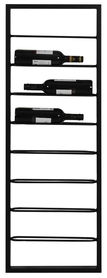 Czarny wiszący metalowy regał na wino 42x120x6 cm Macaben – Light & Living