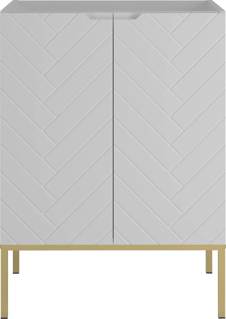 Szafka pod umywalkę wpuszczaną Aspen 09, biały mat/złoty, 60 cm