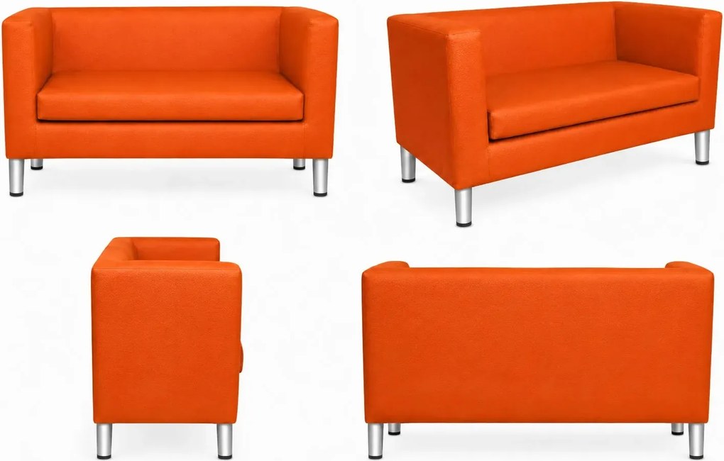 Sofa Monaco : Kolor nogi - Chrom, Kolor tkaniny - EKO-SKÓRA - 20D, Typ tkaniny - Eko-skóra , Wysokość nogi - 15 cm