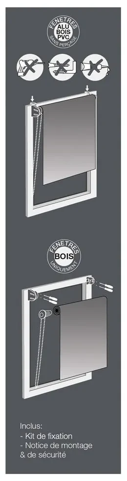 Czarna tekstylna roleta 90x180 cm Occult – douceur d'intérieur