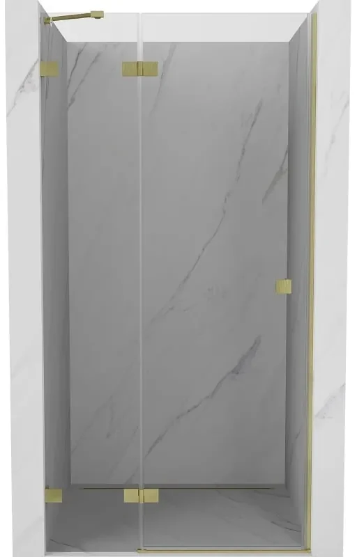 Mexen Lunar drzwi prysznicowe uchylne lewe 110 cm, transparent, złote szczotkowane - 834-110-000-55-00-L