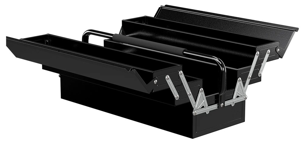 DURHAND Skrzynka na Narzędzia, 3 Poziomy, Stal, 56 x 20 x 41 cm, Czarny