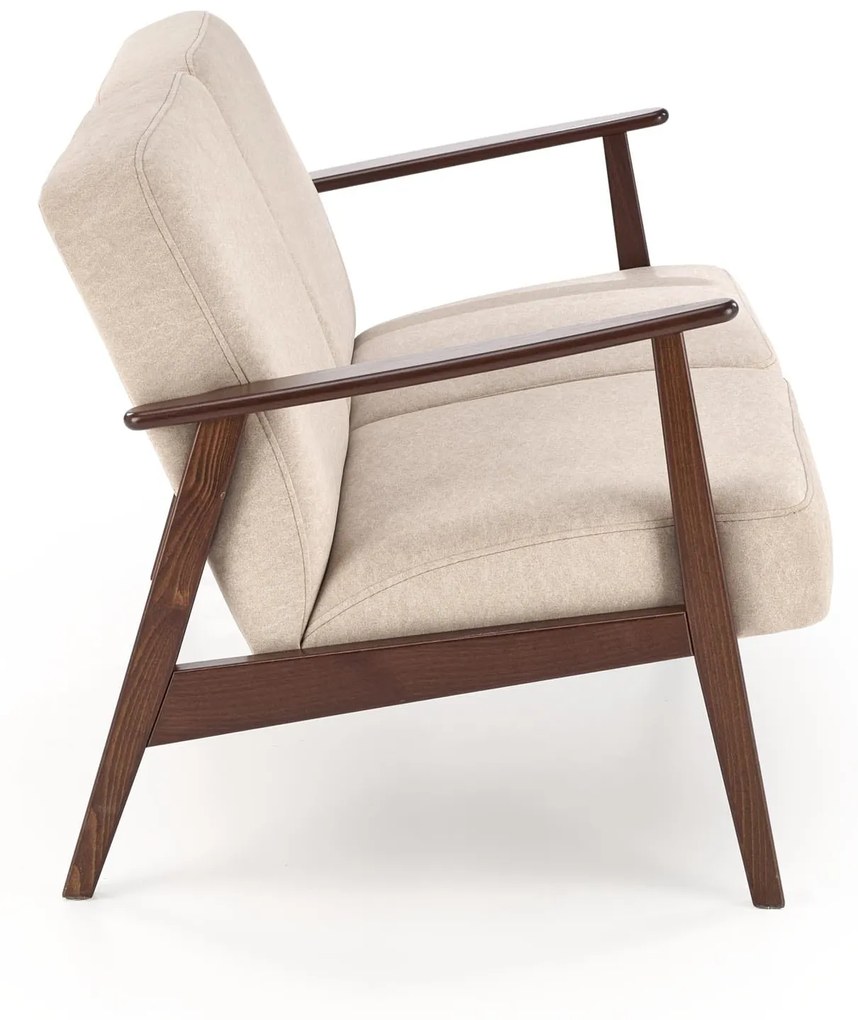 MILANO 2S sofa 2-osobowa beżowy drewno tkanina vintage tradycyjny