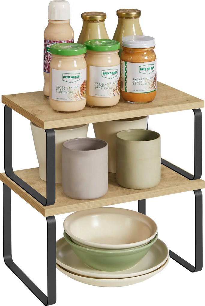 Zestaw 2 półek kuchennych MARZO, dąb artisan/czarny