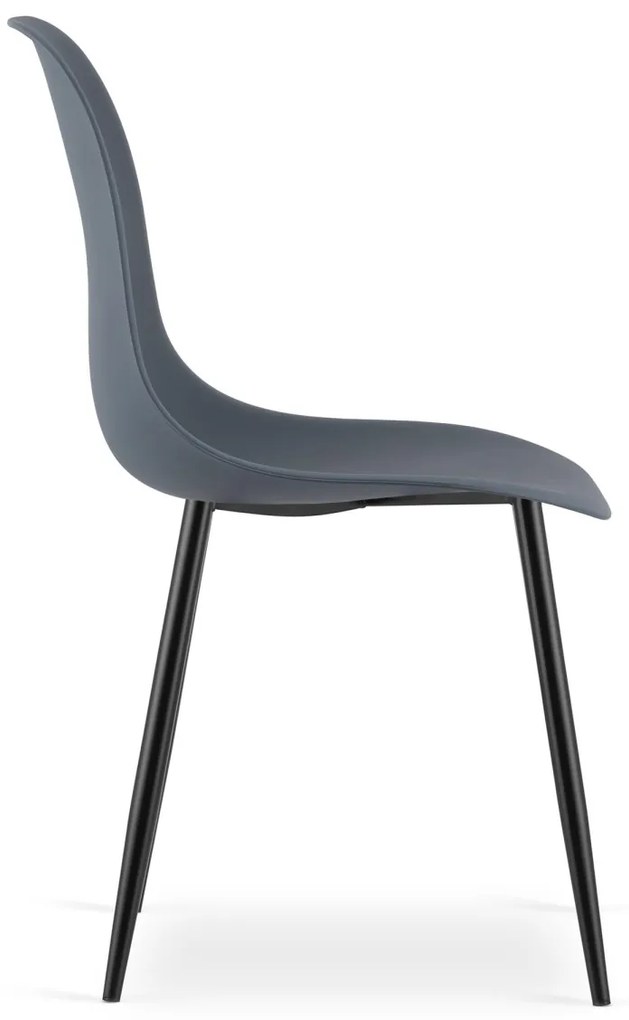 Szare krzesło OSAKA z czarnymi nogami