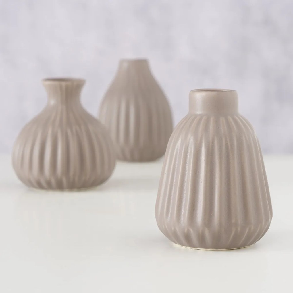 Porcelanowy wazon dekoracyjny Esko, szary mat