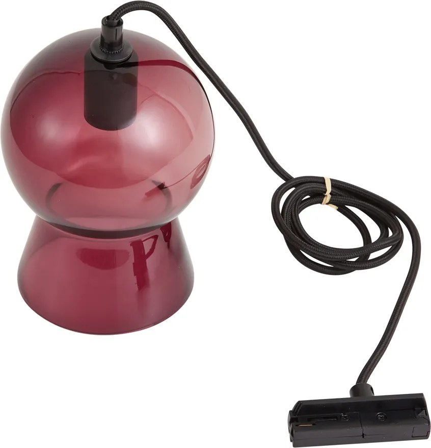 Lampa wisząca retro czarna z fioletowym szkłem do systemu szynowego 1-fazowego - Iconic Bell