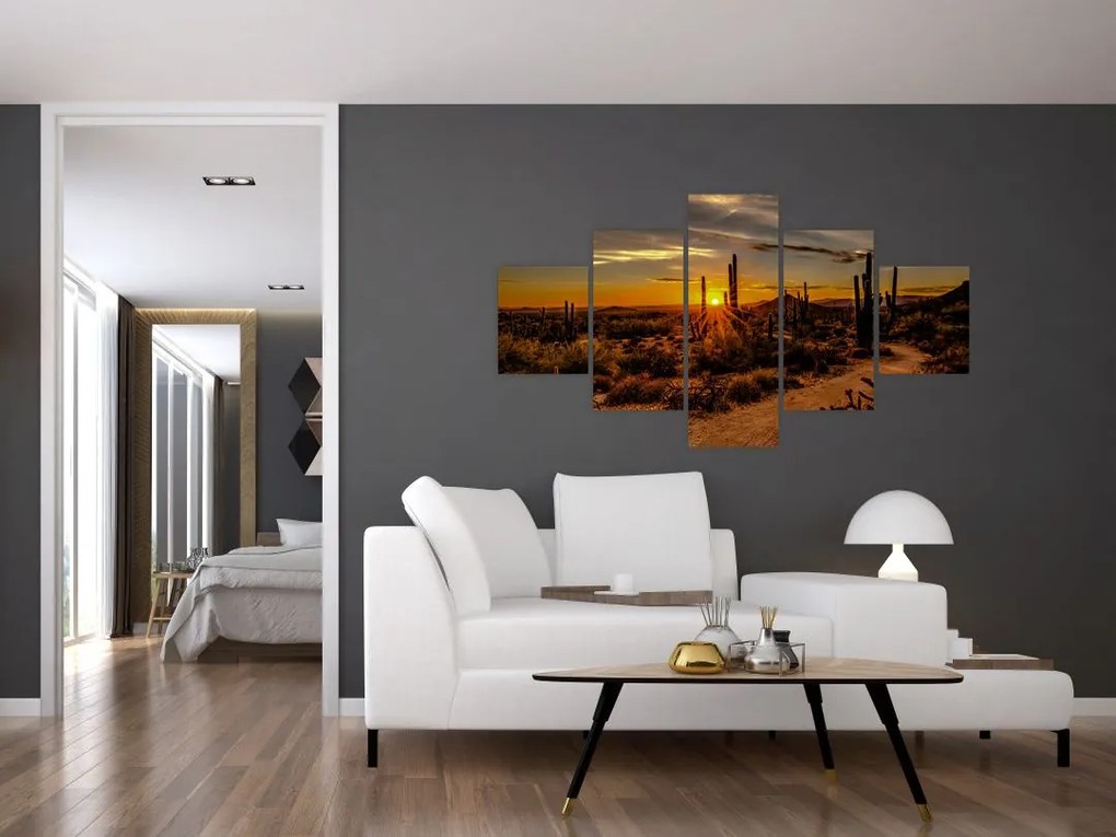 Obraz - Koniec dnia na pustyni w Arizonie (125x70 cm)