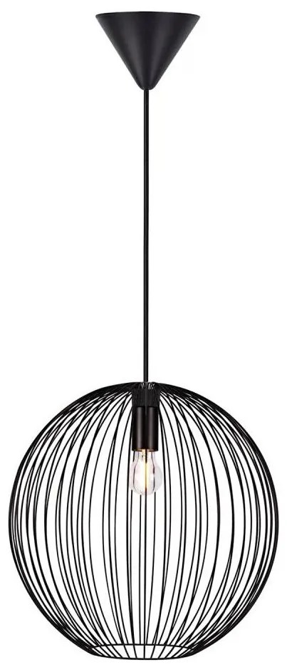 Nordlux - Lampa wisząca na przewodzie BERONI 1xE27/60W/230V czarna