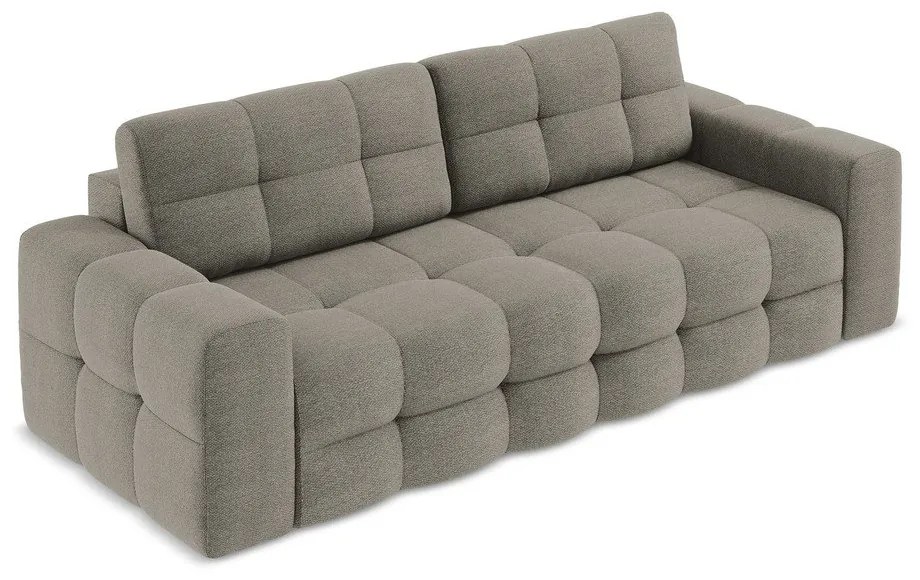 Ciemnoszara rozkładana sofa z materiału bouclé 255 cm Milu – Makamii