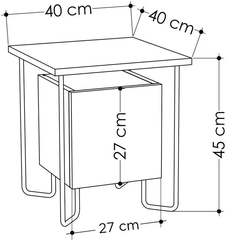 Stolik nocny Acres Nightstand Dark Coffee