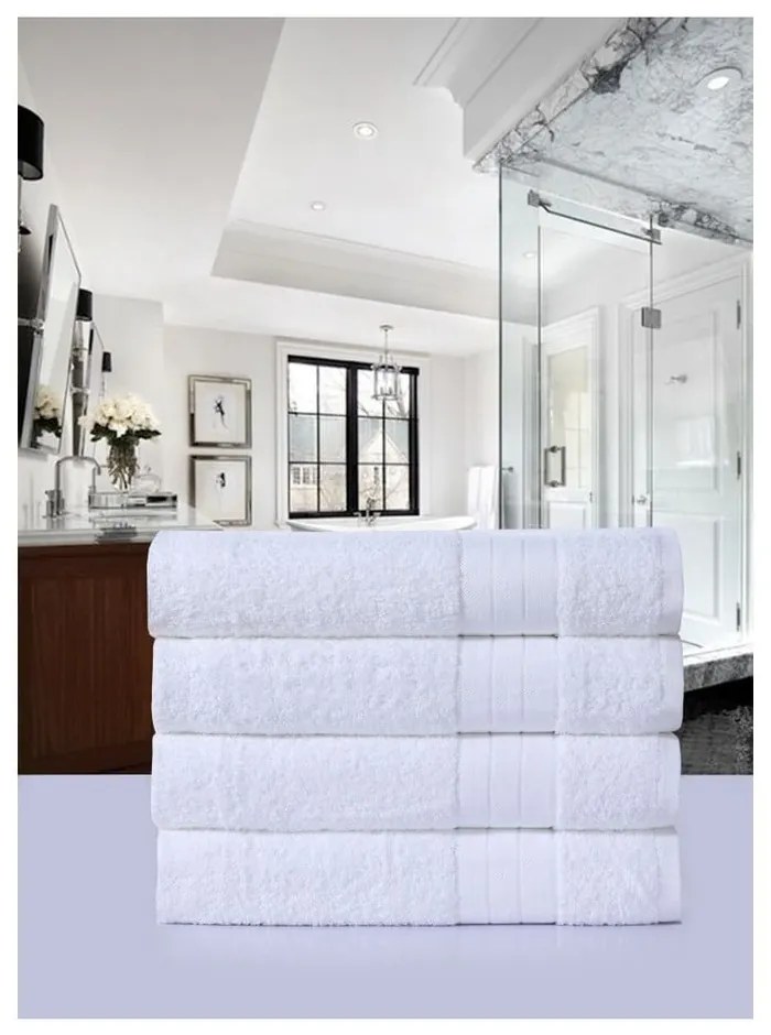 Białe bawełniane ręczniki frotte zestaw 4 szt. 50x100 cm – Good Morning