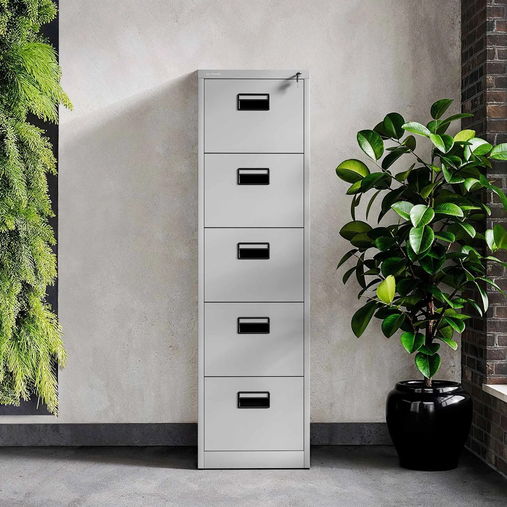 Metalowa szafa kartotekowa SARA V5, 460 x 1630 x 620 mm, szara