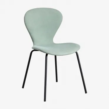 Zestaw 4 Tapicerowanych Krzesel Do Jadalni Uit Z Mozliwoscia Sztaplowania Celadón & Czarny - Sklum