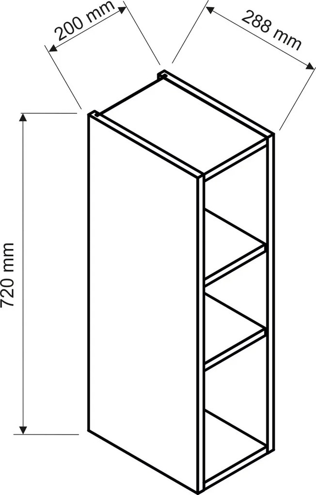 Szafka kuchenna wisząca 20 cm grafit G7-T01
