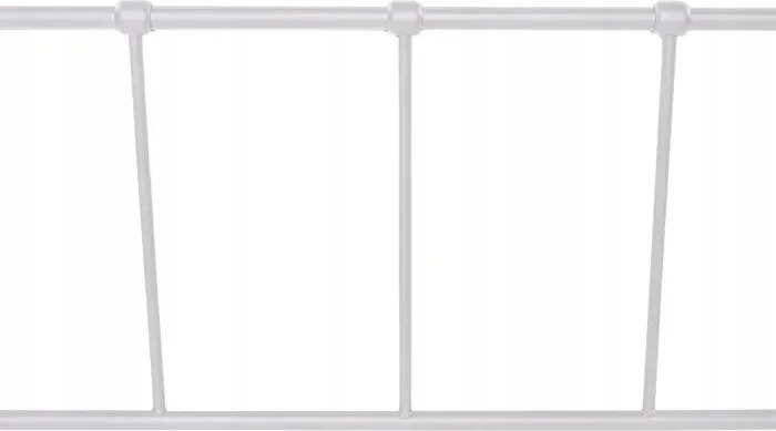 Łóżko Metalowe Jednoosobowe 90x200 cm ze Stelażem PABLO Metalowe Białe