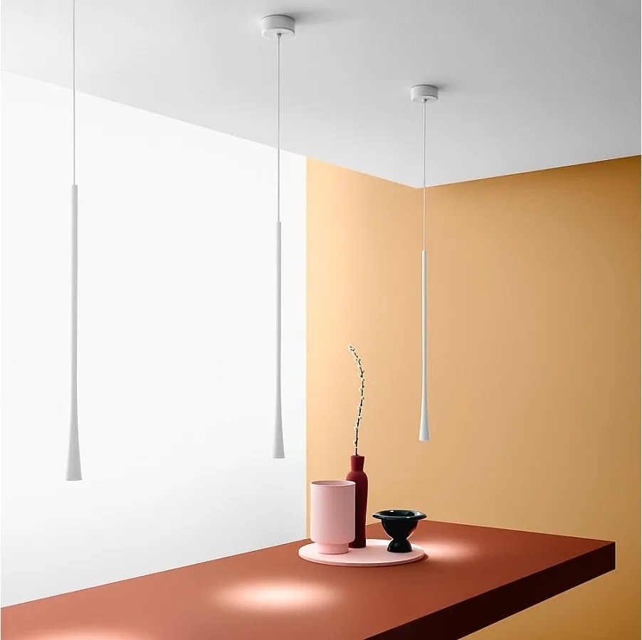 Dafne - lampa wisząca LED 7W 3000K IP20 biała - minimalistyczna lampa sufitowa LED z aluminium - zasilacz w zestawie - maks. długość 165 cm