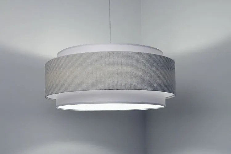 Biała lampa wisząca z dwuczęściowym kloszem L2-N22