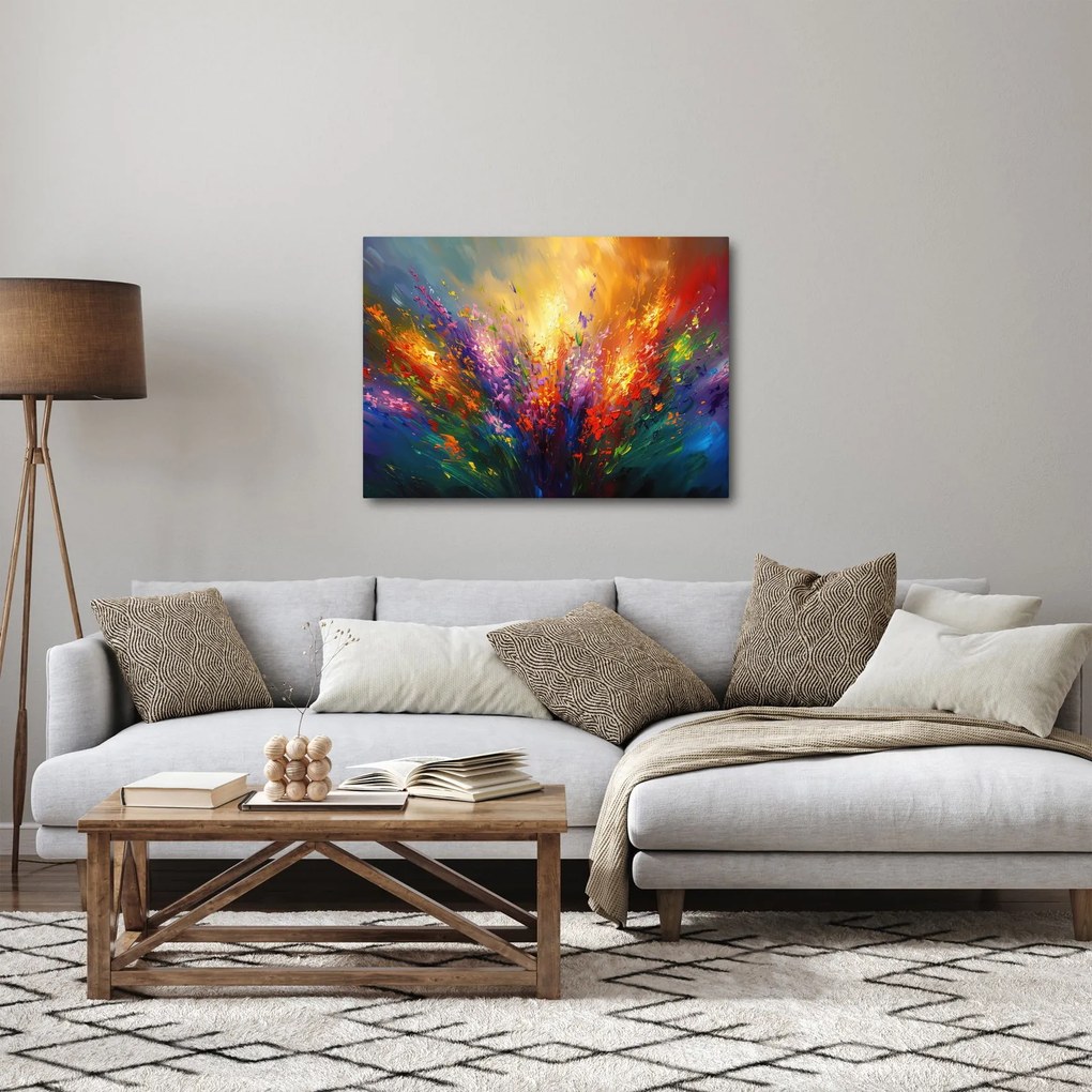 Obraz - Abstrakcja kwiatów (70x50 cm)