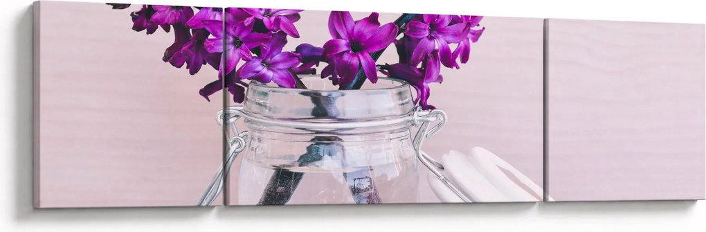Obraz fioletowych kwiatów (170x50 cm)