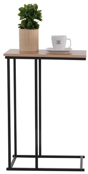 Stolik pomocniczy, boczny do kanapy, MDF i metal, 26 x 40 x 58 cm