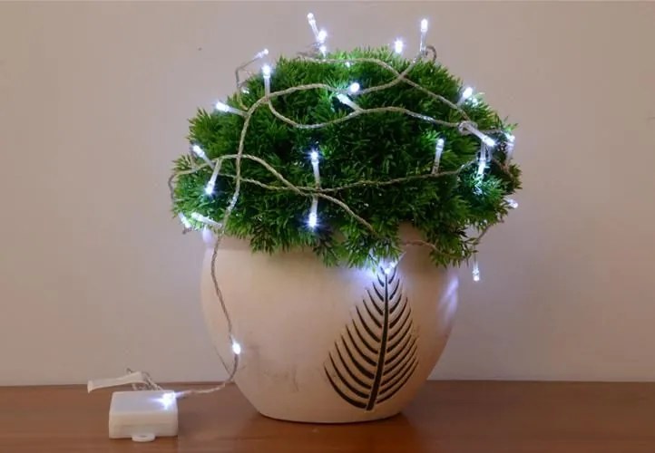 Świąteczny LED łańcuch - 5 m, 50 diod, zimna biel