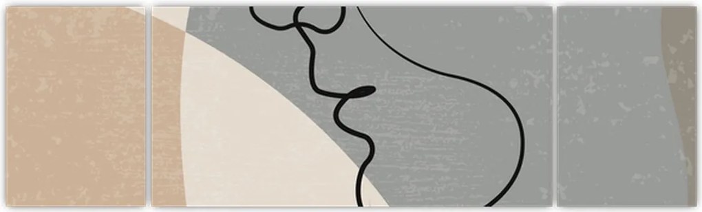 Obraz - Line art dwie twarze (170x50 cm)
