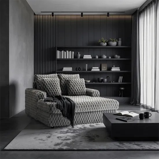 Nowoczesny szary fotel pluszowy W5-G44