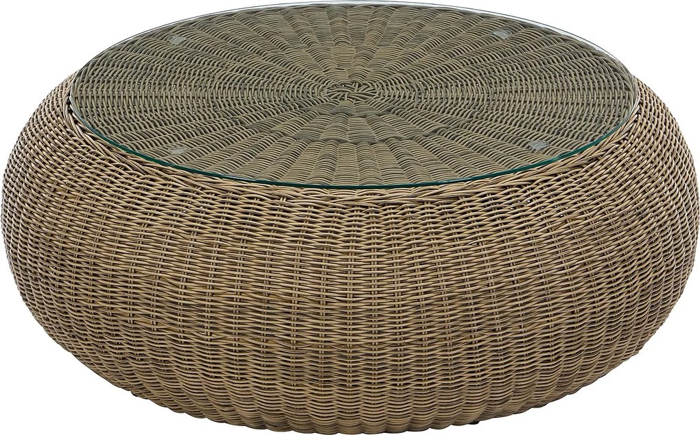 Stolik kawowy ogrodowy z technorattanu naturalny ciemny - WHITEHEAVEN marki MYLIA