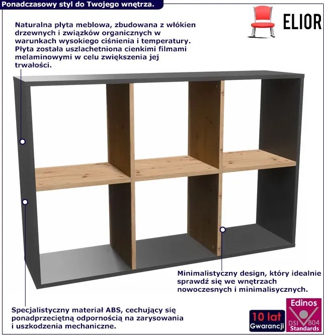 Regał na zabawki do pokoju dziecka antracyt L0-D30