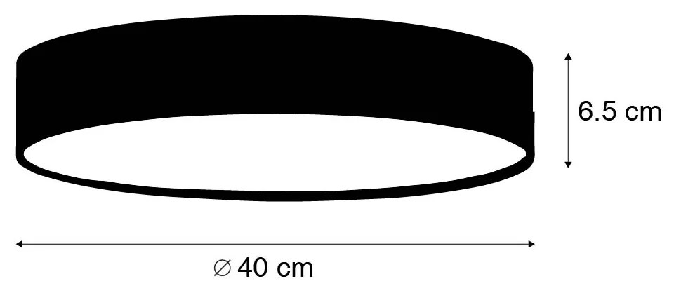 Inteligentna lampa sufitowa czarna 40 cm z diodami LED RGB - Taiko Nowoczesny Oswietlenie wewnetrzne