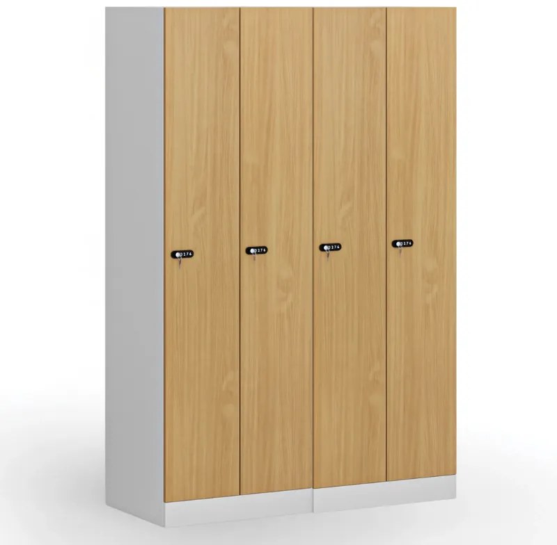 Szafka ubraniowa S1, 2-drzwiowa, 1850 x 600 x 500 mm, zamek mechaniczny na kod, drzwi laminowane, biała