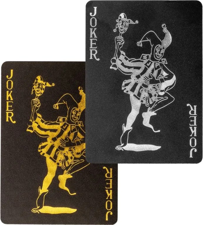 Karty pokerowe plastikowe - czarne / złote