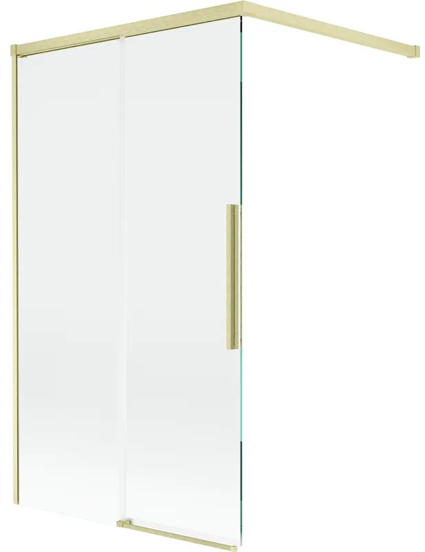 Mexen Rox parawan nawannowy 2-skrzydłowy rozsuwany 100 x 150 cm, transparent, złoty szczotkowany - 8C9-100-003-55-00