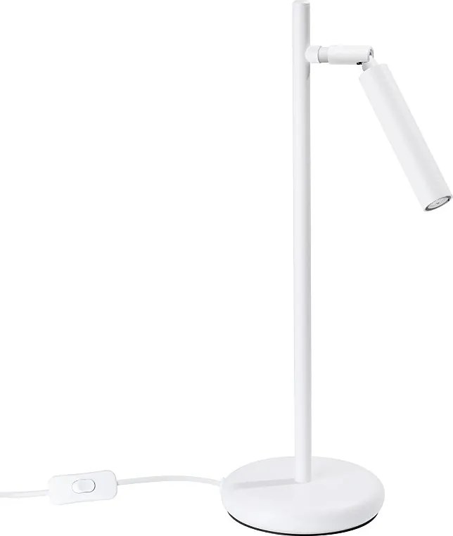 Lampa Biurkowa Nowoczesny Pastelo, Stal - 1 Źródło - L.14 X H.43 Cm - Biały