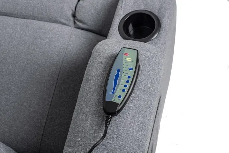 Szary masujący fotel wypoczynkowy do salonu - Bergos 4X