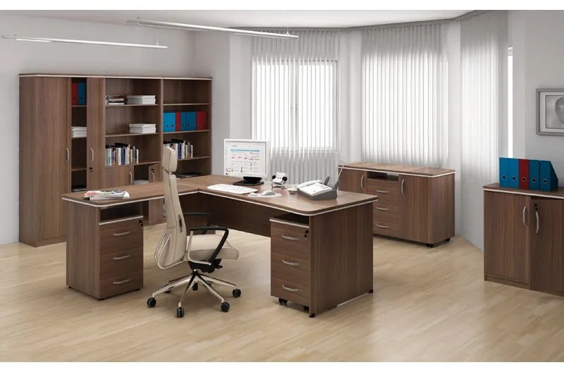 Szafka biurowa MIRELLI, 800 x 400 x 800 mm, orzech