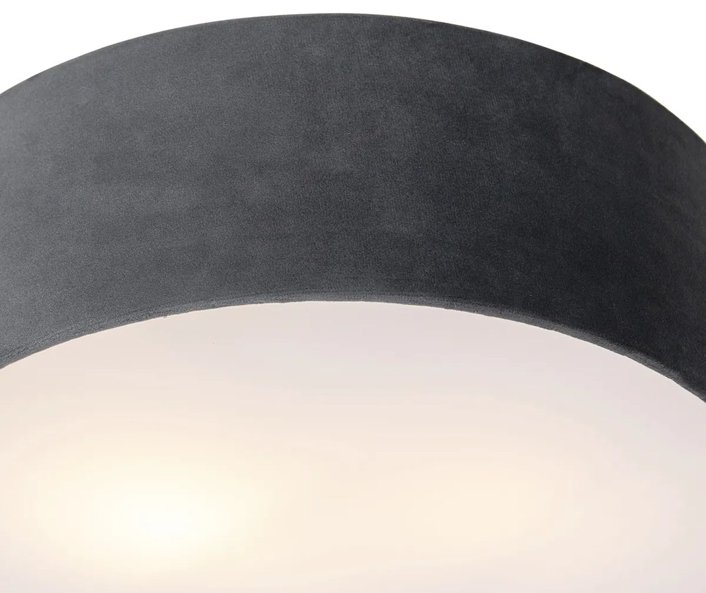 Nowoczesna lampa sufitowa szara 30 cm ze złotym wnętrzem - Drum Nowoczesny Oswietlenie wewnetrzne