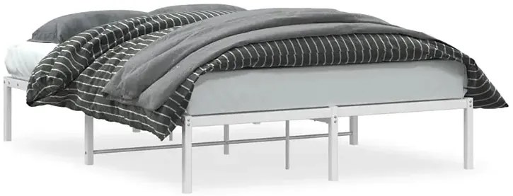 Białe metalowe minimalistyczne łóżko 160x200 cm - Tresto
